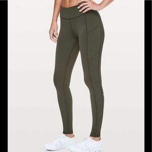 Lululemon Speed Up leggings in Dark Olive